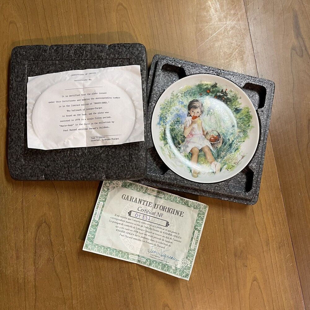 Limoges-Turgot Marie-Ange Collectible Plate by Paul Durand‎ Vintage 1978